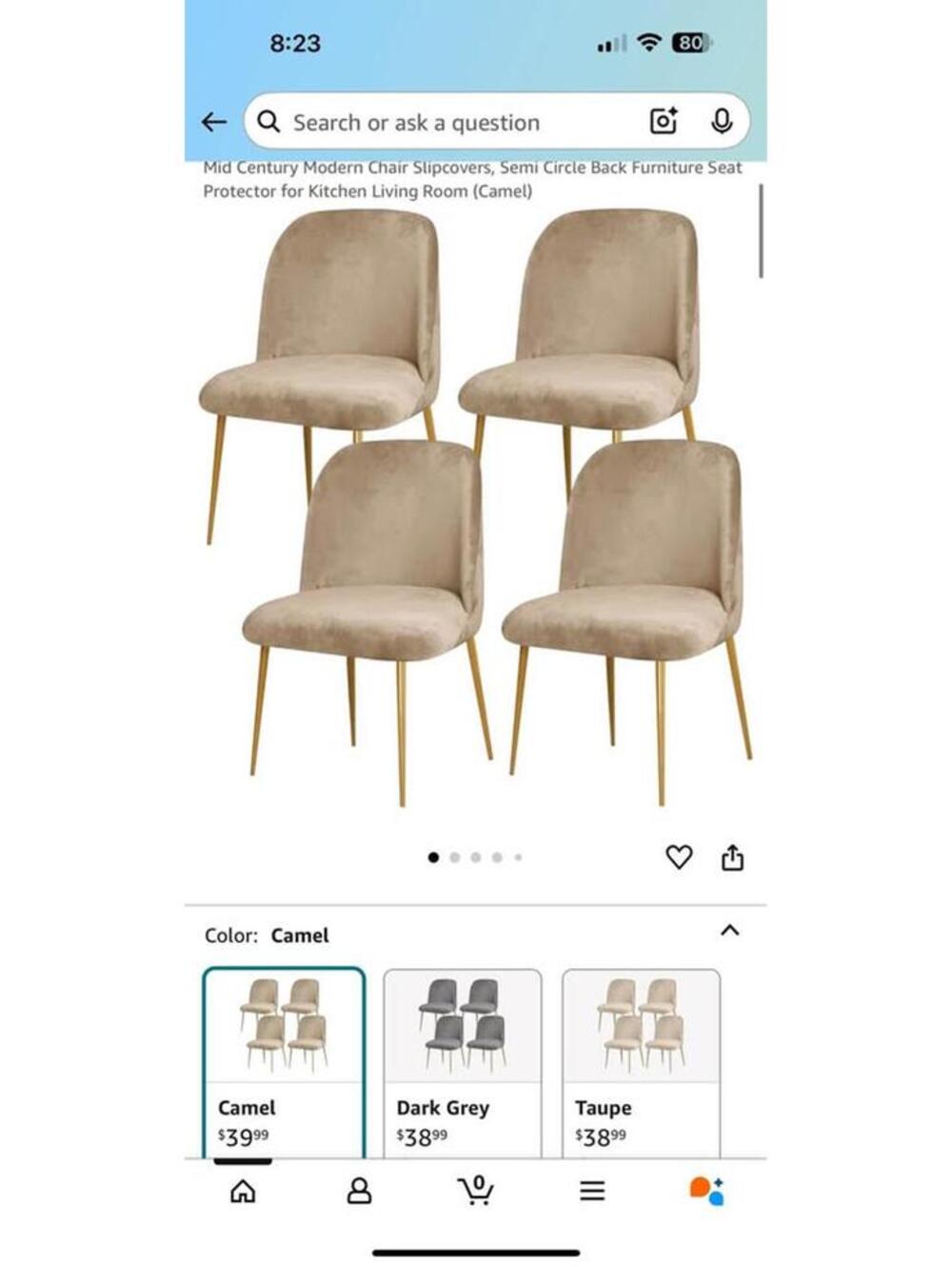 4 camel chair covers